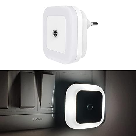 LED Night Lights Plug Into Wall with Smart Dark Sensor Automatic Night Light Hallway Plug in Night Lights for Bedroom, Bathroom, Toilet, Stairs, Kitchen, Kids, Adults. (White)