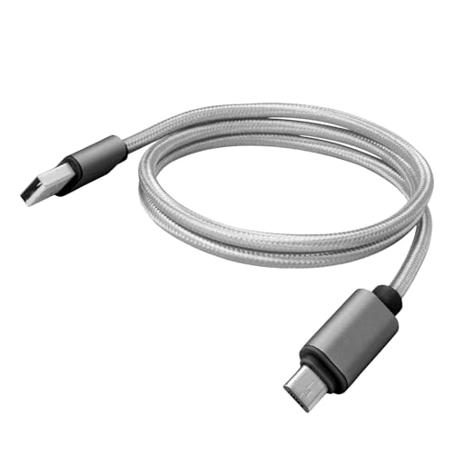 BoxWave Cable Compatible with Samsung Galaxy Exhilarate - Micro USB DuraCable, Braided Micro USB Charging Cable - Space Grey