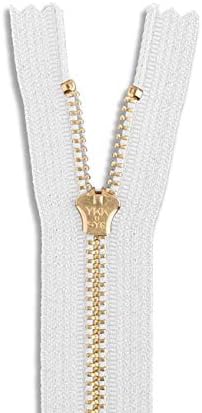 Miniatura 4 de Cremallera Jean de latón con cremallera blanca de 3 pulgadas para manualidades de costura