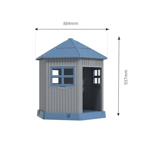 Image of Vizamoplast Paw Castle Dog House for Medium Dogs | Indoor & Outdoor PP Plastic Dog Kennel | Weatherproof UV Resistant Pet House | Removable Roof, Openable Windows | Raised Base | Easy Assembly