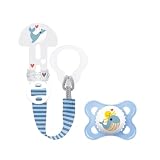 MAM Pack Chupete Original + Broche Chupetero, 2-6 Meses, Chupete con Tetina Skin...