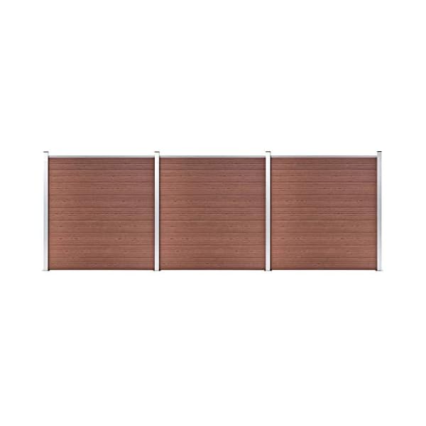 pedkit WPC Sichtschutzzaun Grey/Braun Zäune inkl. Pfosten und Sichtschutz Gartenzaun Zaun