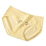 [Caqnni] ショーツ レディース パンツ 下着 セットアップ可能 履くだけで ショーツ レディース シームレス 下着 女性 産後 綿100 補正下着 かわいい 肌に優しい 薄手 パンティー 女性用 冷え対策 ハイウエストショーツ コットン 冷え対策 パンツ 婦人パンツ クリスマス 彼氏(XL,イエロー)