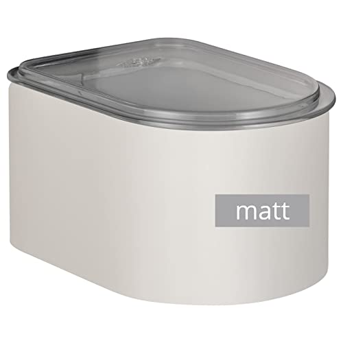 Wesco Vorratsdose LOFT 1 Liter aus hochwertigem Stahlblech mit Acryldeckel in der Farbe sand matt - Lebensmittelecht - luftdicht - ideal für Schubladen