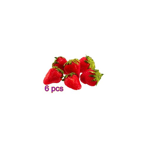 Casadeiy Simulación de Fruta hogar Muebles avanzados Decorativos Fruta Modelo Espuma, 6 Fresas, qg