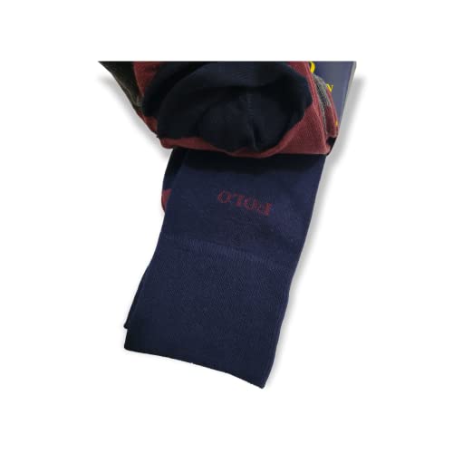 POLO RALPH LAUREN MENs Argyle Dress Socks (3 PAIRS) (GREY BURGUNDY), 10-133
