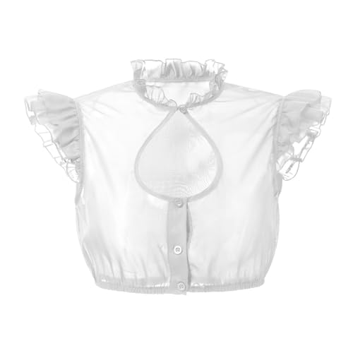 Vestido de Manga Corta para Mujer para Oktoberfest Alemania para espectáculos de Camisetas sin Mangas (White M)