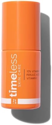 Timeless Skin Care Vitamin C Serum with Vitamin E & Ferulic Acid - 10% Vitamin C Brightening Serum - Face Serum for Oily & Dry Skin - Fragrance-Free Serum for Skin Care - 1 oz