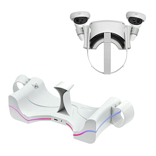 Xmipbs Fast Charging Dock for Oculus Quest 2, Wall Mount Charging Station for Quest 2 Charging Stand with Charging Port for Oculus Quest 2 VR Headset Controllers,