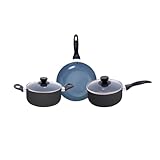 jogo de panelas 3 pçs antiaderentes de cerâmica e alumínio - oikos