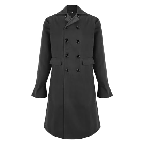 SAMST Mens Trench Coat Wool Blend Long Coat Double Breasted Pea Coat Casual Slim Fit Jacket Warm Winter Overcoat with Pocket3