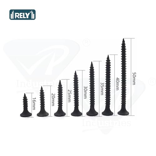Image of Rely⇒VP INDUSTRIES (Pcs-100) No.6x19 mm Drywall Gypsum Screws - Sharp Point Self-Tapping Carbon Steel for Wood, Gypsum Board, Plywood, Plasterboard, Furniture & Cabinets
