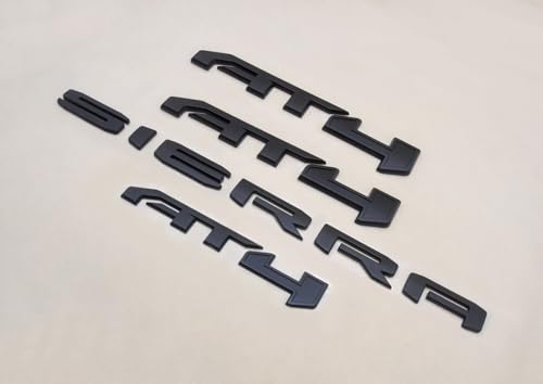 Image of 4PCS Kits AT4 Overlay Emblem Badge Sticker Sierra Replacement for 2019-2024 Sierra 1500 (Matte Black)