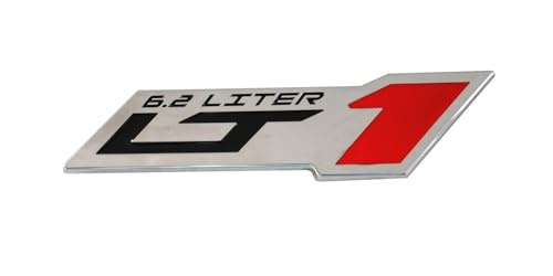 Image of 2pcs LT 1 6.2 Liter ZR1 Emblem Engine Hood Badge Decal Replacement for C4 C7 (Chrome)