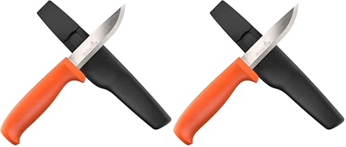 Image of Hultafors Craftsman's knife HVK GH I All-purpose knife with ergonomic handle and Japanese carbon steel blade I Including holster and holder for working trousers I 380010 (Pack of 2)