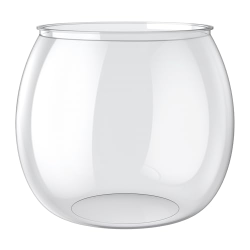 Image of Pawfly Small Plastic Fish Bowl, Clear Round 3 Gallon Fish Tank for Little Fish, Unbreakable Small Fishbowl Desktop Aquarium, Shatterproof Betta Fish Tank Goldfish Bowl, Decorative Globe Vase