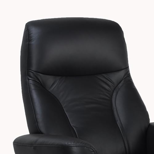 Sillón Giratorio Negro Piel Plegable miniatura 5
