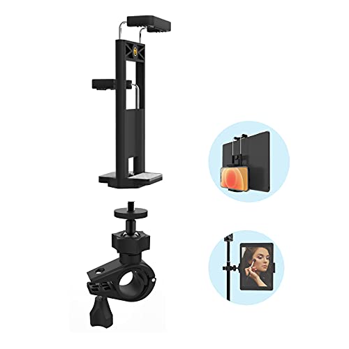 2 in 1 iPad Tripod Mount, iPad Tablet Holder for Camera Tripod Monopod Pole, Phone Tripod Mount Compatible with iPad Pro 11 inch Samsung iPhone Smartphones