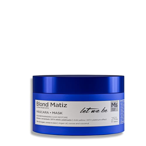 Let Me Be - BTX Capilar Blond Matiz Ultra Mask, Reconstructiva, Reduce volumen, Para cabellos rubios grises y decolorados, Elimina el amarilleamiento (250g)