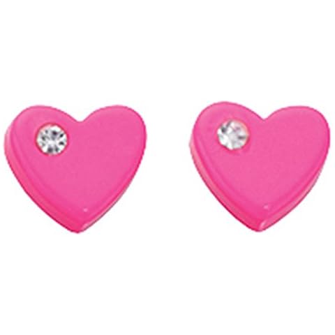 Silvadore - 925 Sterling Silver Stud Earrings Heart Love Friend Crystal Pink A873P - Butterfly Clasp - Gift Boxed Cover