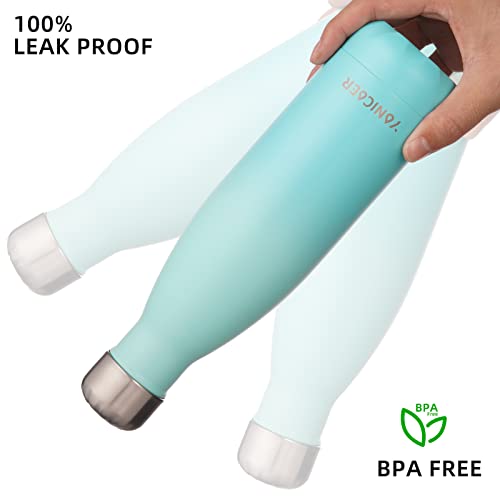 Insulated Water Bottle,Yonicoer 17Oz Double Walled Stainless Steel Metal Water Bottles, Vacuum Thermo Flasks For Daily Use, Sports, Gym, Travel,School #TOP2