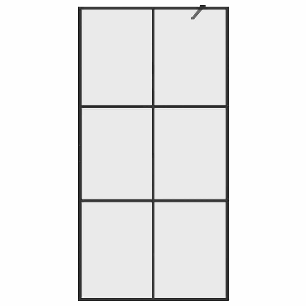 Mampara de ducha de cristal templado transparente de 100 x 195 cm, pared lateral con marco de aluminio, cristal de seguridad de 5 mm, perfil ajustable, antisalpicaduras para baño moderno