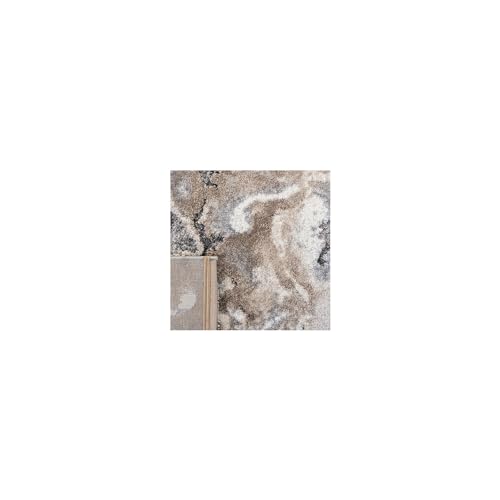 Tapete decorativo moderno 10x14 pies gris y beige miniatura 5
