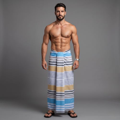 Image of Men's Cotton Lungi | Soft Breathable Wrap Around Lungi | Comfortable Daily & Home Wear for Men
