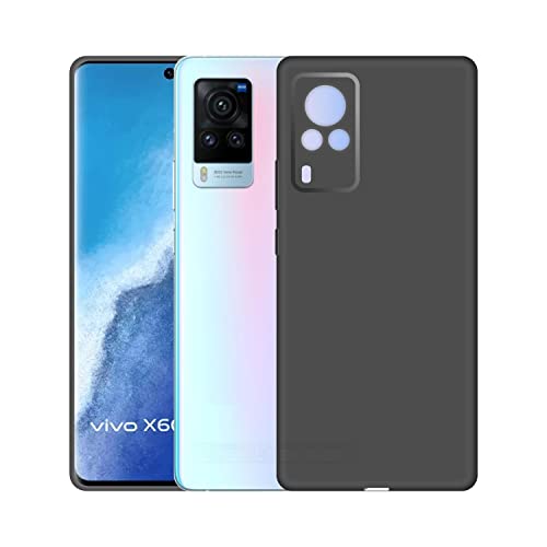 Image of Case Creation Liquid TPU Silicone Cover for Vivo X60 Pro Soft Case,Anti-Dirty Slim Case Frosted Matte Cute Candy TPU Raised Bezel (Splash of Color) Back Case Cover for Vivo X60 Pro -Black