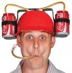 Drinking Hard Hat beverage caps must pop Cola Cap lazy man helmet beverage helmet , red