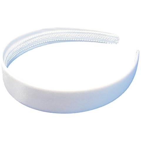 2.5cm (1") Wide White Satin Covered Alice Hair Band Headband Cover