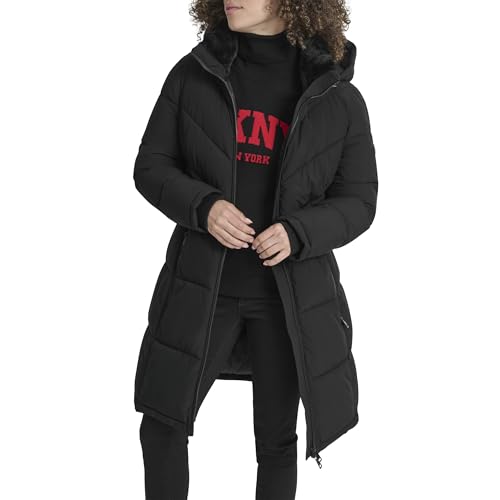 Amazon.com: DKNY Women's Walker-Length Puffer Coat with Hood and