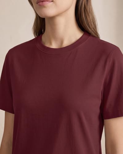 Image of NOBERO 100% Cotton T-Shirts for Women Stylish | Regular Fit | Solid T Shirts for Women 180 GSM Combed Cotton | Crew Neck Half Sleeve