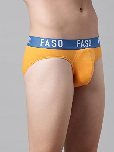 Image of F A S O Men's Cotton Rich Brief | Soft & Breathable Innerwear | Cushioned Waistband | Comfort Fit | Everyday Wear