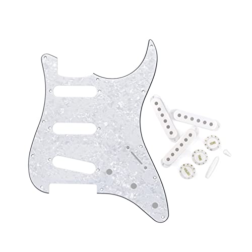 ZYZYZY SSS PickGuard De Guitarra 11 Agujeros con Coberturas De Recogida De 52 Mm Perras Convertidores Consejos para ST Pickguard Placa Guitarra (Color : 10) Cover