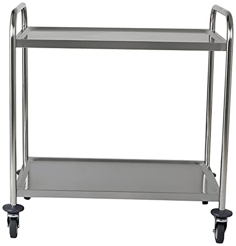 SARO Transportwagen – 2 Borde – Edelstahl – 50 kg Tragkraft – Light duty – 860×540×940 mm – Modell FELIX