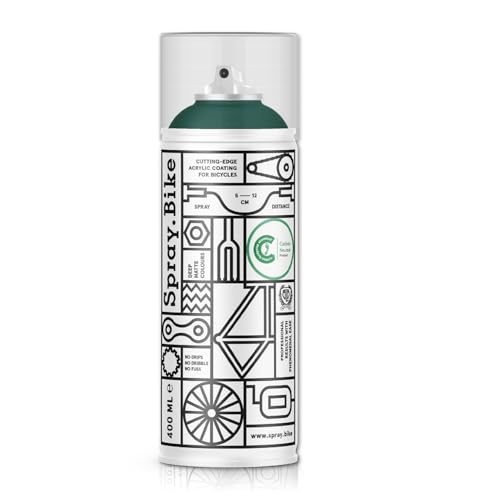 SPRAY.BIKE Fahrrad Lackspray - britisches renngrün Matt (LONDON- Greenwich) in 400 ml Spraydose - KEINE GRUNDIERUNG notwendig - Fahrrad Lack, Sprühlack, Acryllack, Lack Spray