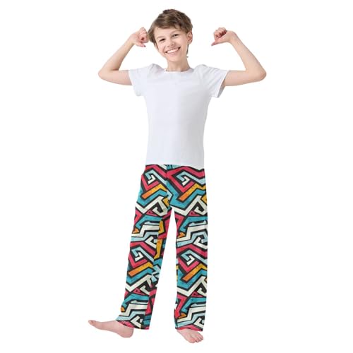ZZKKO Bright Graffiti Grunge Boys Pants for Kids Jogger Pants with Pockets S-XL2