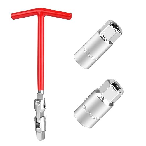 LOYELEY プラグソケット 16mm 21mm T型ハンドル スパークプラグソケット スパークプラグレンチ ソケットレンチ 車 整備 セット