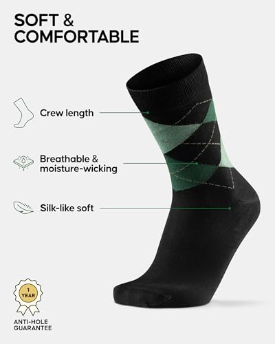 Image of DANISH ENDURANCE Crew Dress Socks, Viscose From Bamboo, 3 & 6-Pack