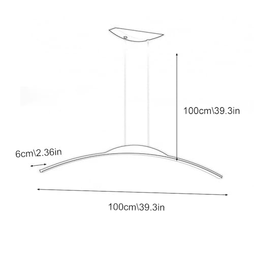 Lampe suspendue linéaire moderne LED à intensité variable chic pour îlot de cuisine