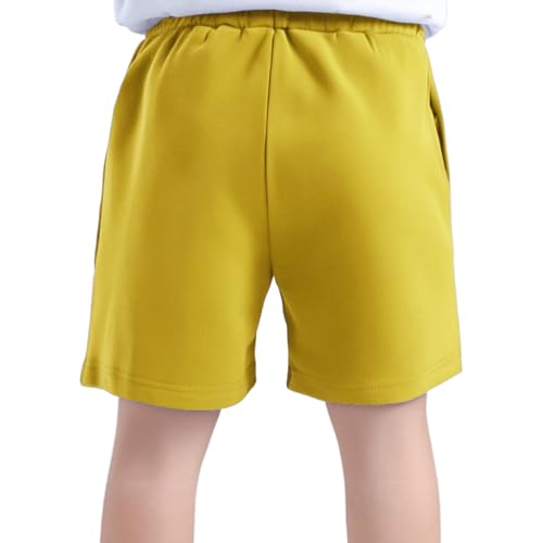 Kids Boys Athletic Pull On Shorts Casual Cotton Sports Basketball Running Shorts with Pockets