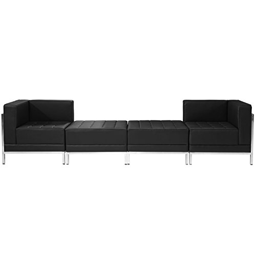 Flash Furniture Hercules Imagination Series Black Leathersoft 4 Piece Chair & Ottoman Set #TOP1