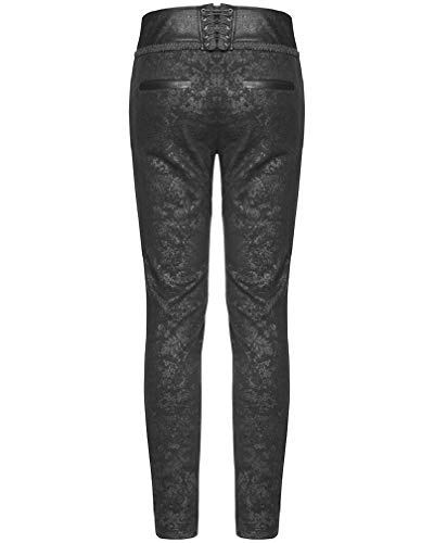 Men's Syndicate Trousers Pants Steampunk Black Brocade Vintage Gothic Victorian2