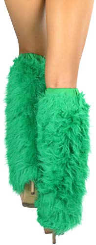Image of ToBeInStyle Women's Faux Vibrant Fur Retro Daring 60' Inspired Ravewear Knee High Leg Warmers