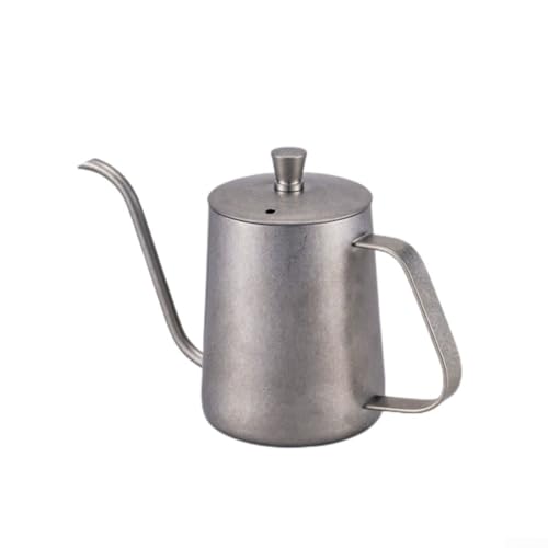Cafetera estética de cuello de cisne en acero inoxidable, tamaño compacto (Vintage 350 ml)