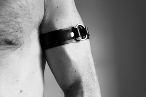 Men's Arms Harness Belt Costume, PU Leather Body Chest for Men Sexy Punk Body Harness Belt, Adjustable Buckle Clothes Outfits, Nightclub Cosplay Clubwear4