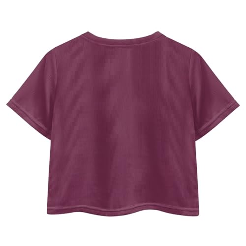 Image of Cute Crop Tops for Girls Short Sleeve Summer T Shirts Fashion Graphic Tees Crew Neck Pullover Tee 5-14 Years