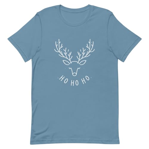 T-shirt tête de renne de Noël animal sauvage ample pour adulte coloris bleu