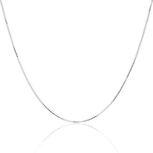 DSS 925 Sterling Silver Necklace for Women, Box Chain 1.5mm, Lobster Claw Clasps, Sterling Silver Chain, Italian Jewelry for Women, 16in - 36in